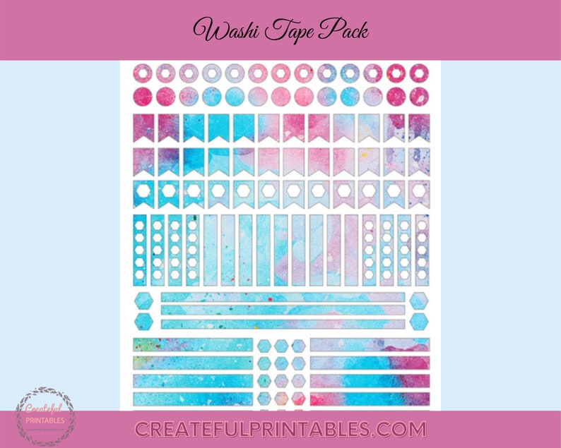 Printable Washi Tape and Stickers PDF image 1