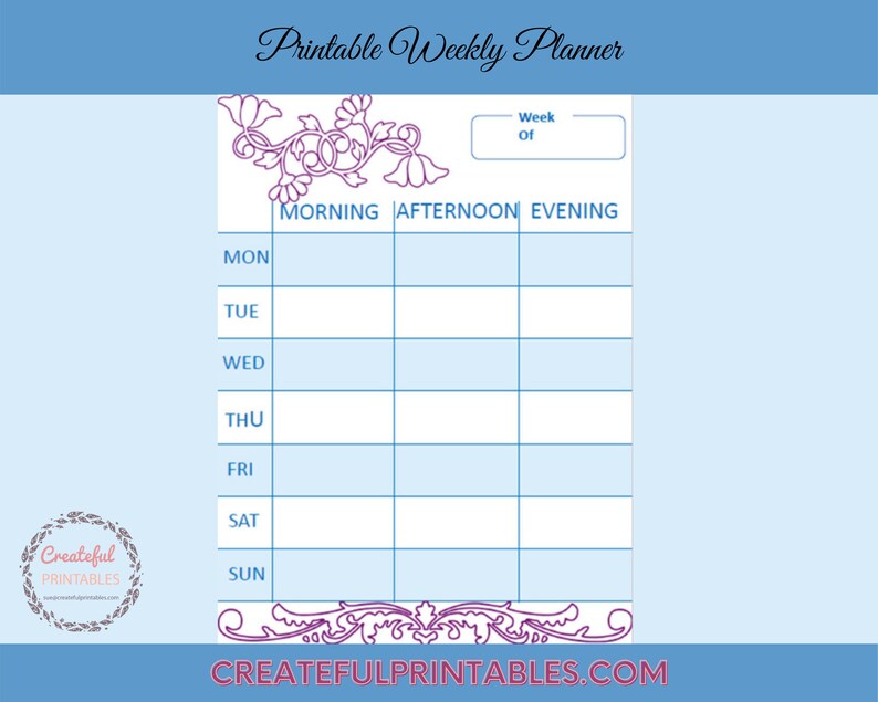 Printable Weekly Planner Printables PDF image 1