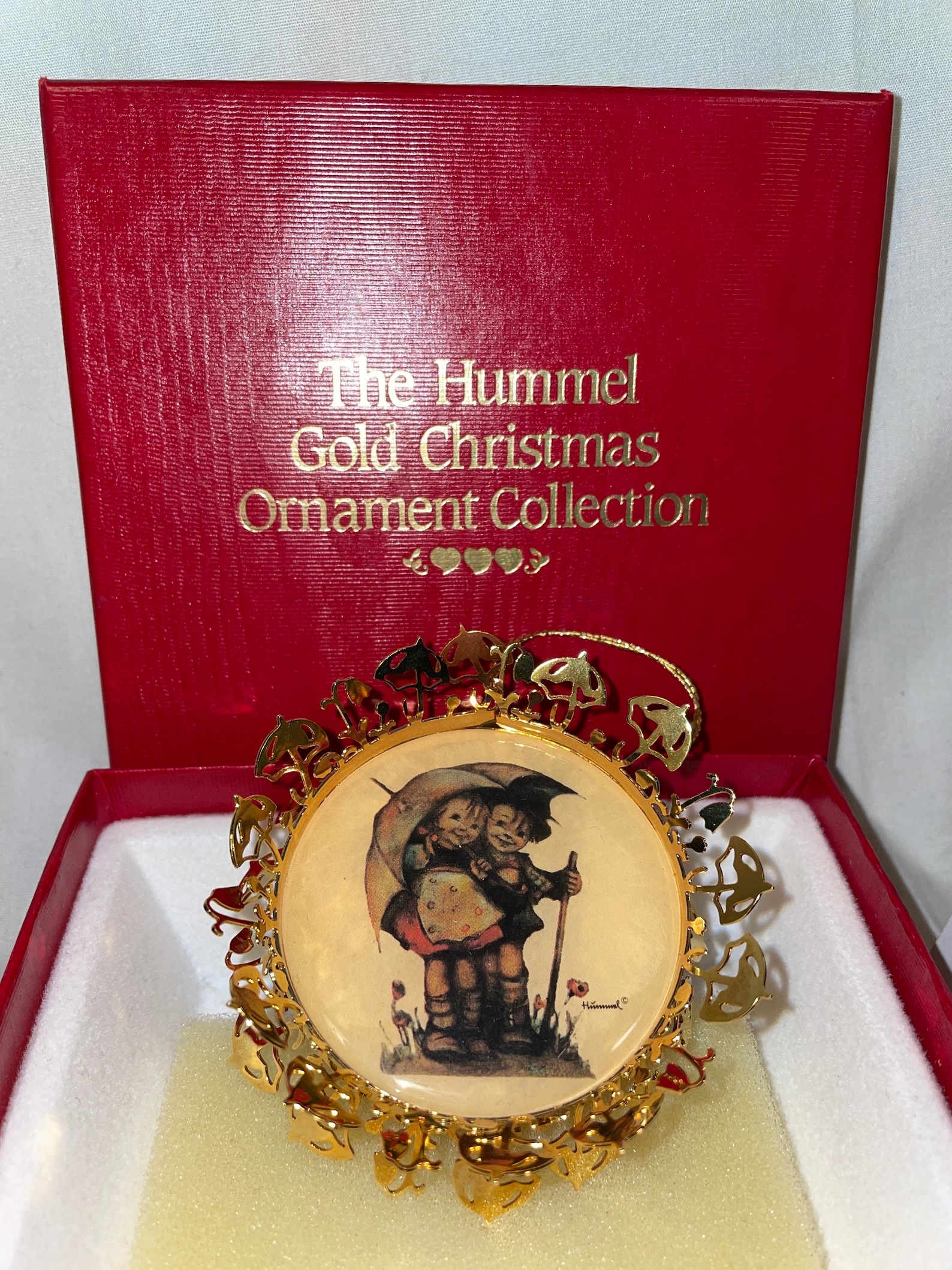Vintage Hummel “Sunny Weather” Gold Christmas Ornament Collection