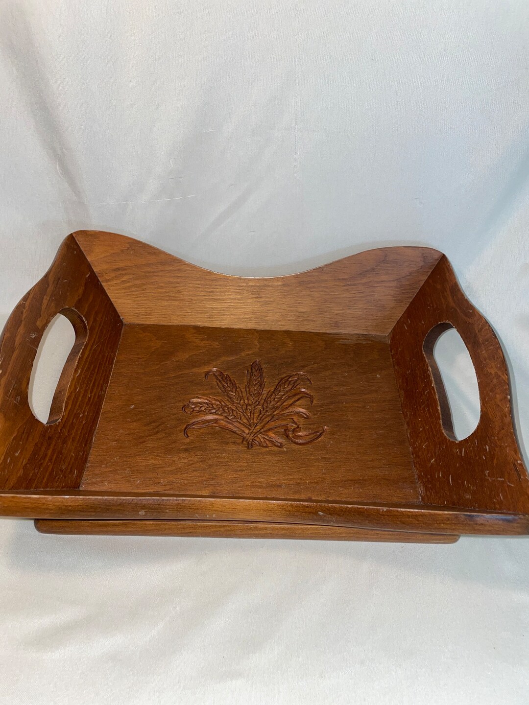 Vintage 2 Handled Rectangular Wooden Traybowl Etsy