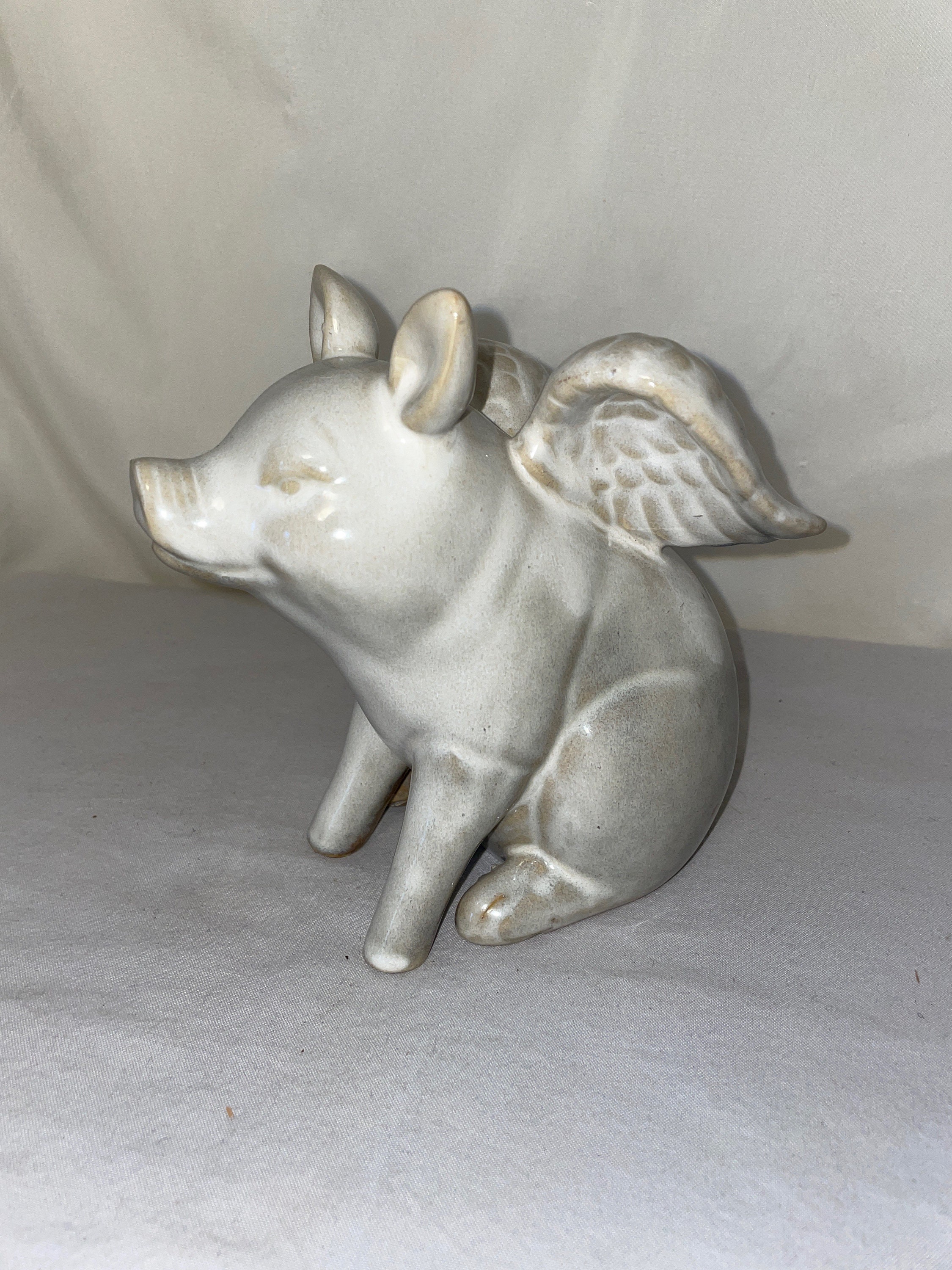 Vintage Ceramic Pig With Wings - Etsy