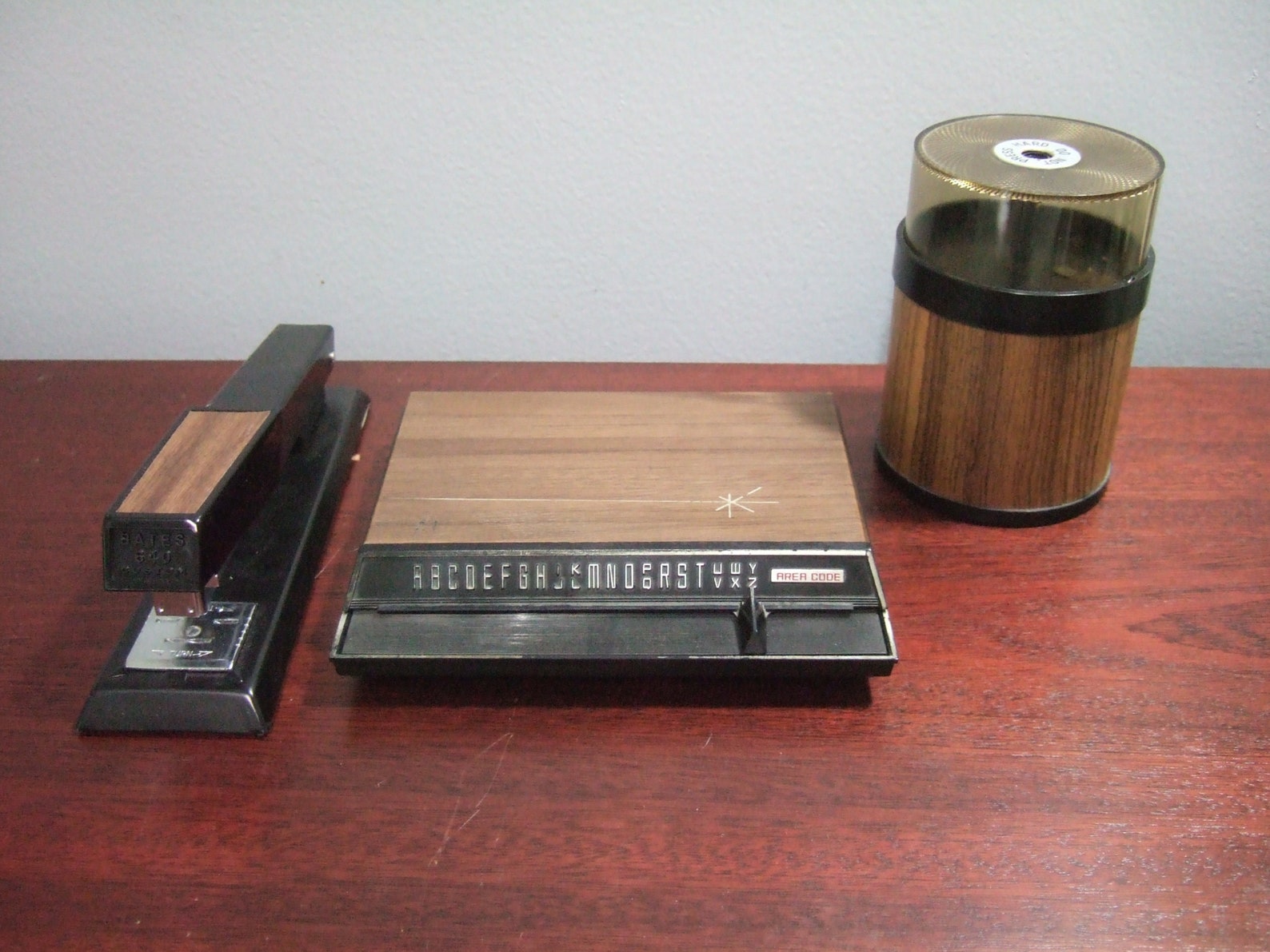 Jahrgang MCM Holz Getreide Desktop Hefter Notizblock Bleistift | Etsy