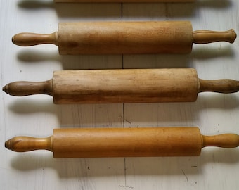 CHOICE Aged Wood Rolling Pin Kitchen Utensil Hanger Decor Handle Antique Retro Repurpose Vintage Farmhouse Old Distressed Grandma Cooking