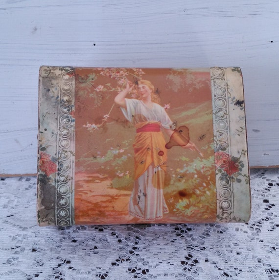 Antique Celluloid Jewelry Box Presentation Victor… - image 1