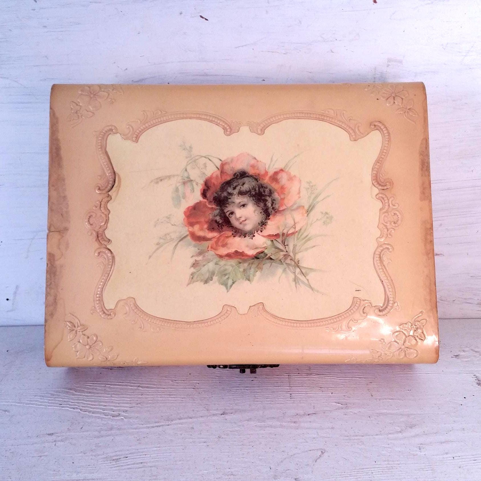 Antique Art Nouveau Trinket Box - Etsy Vintage Art Nouveau Trinket Box #15 main image 0