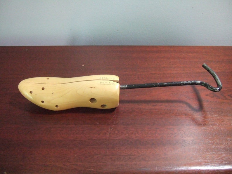 Vintage RedHead Shoe Stretcher Industrial Farmhouse Vanity Wall Decor Rochester O.A Miller Shoe Tree Wooden Cobbler Tool Rustic Primitive