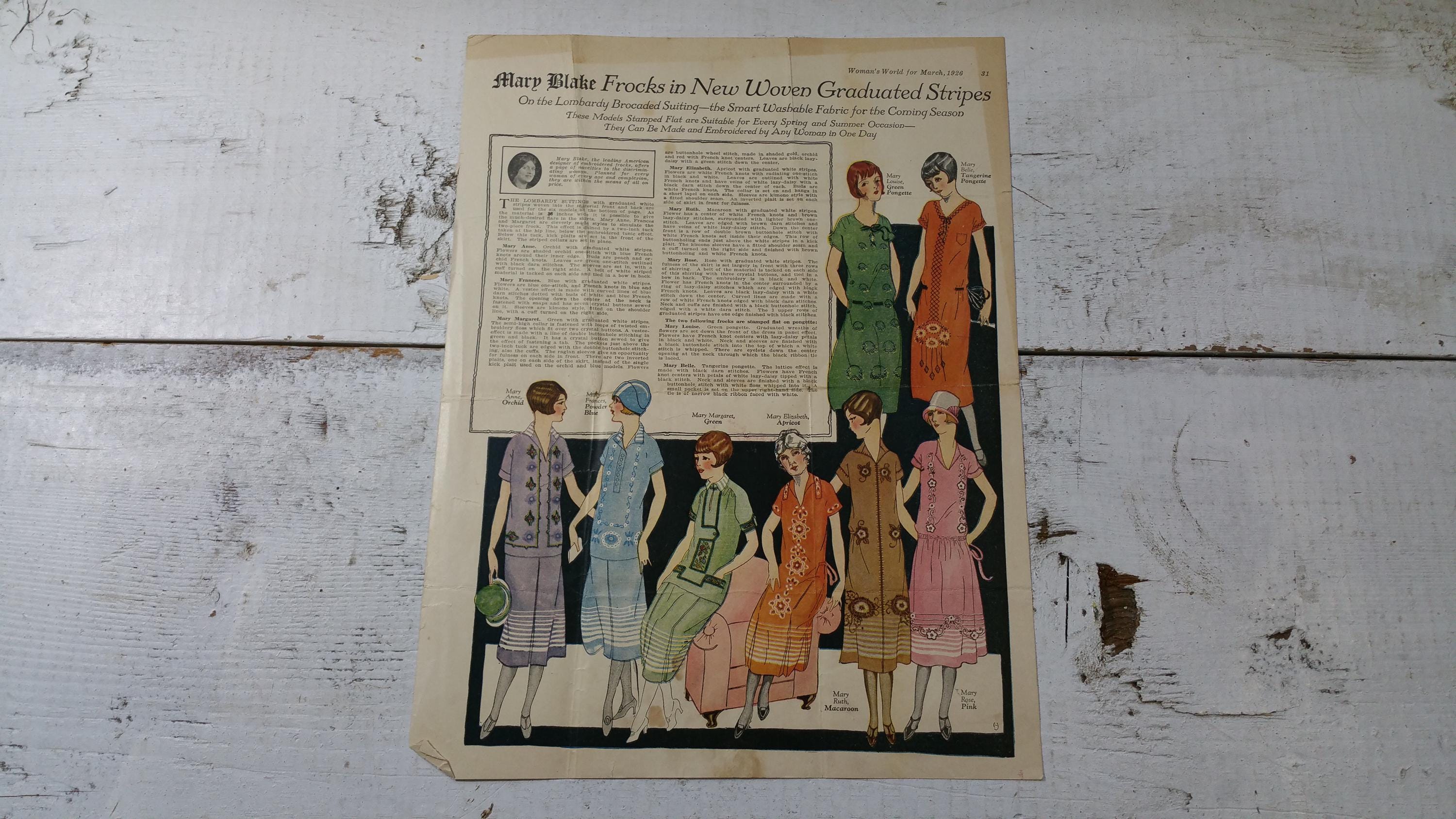 CHOICE Flapper Fashion Magazine Pages Pictorial Review Prints Antique ...