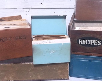 CHOICE Full Recipe Box's Handwritten Cards Vintage Midcentury Typed Kitchen Baking Supper Dinner Housewife Meal Favorite Family Potluck