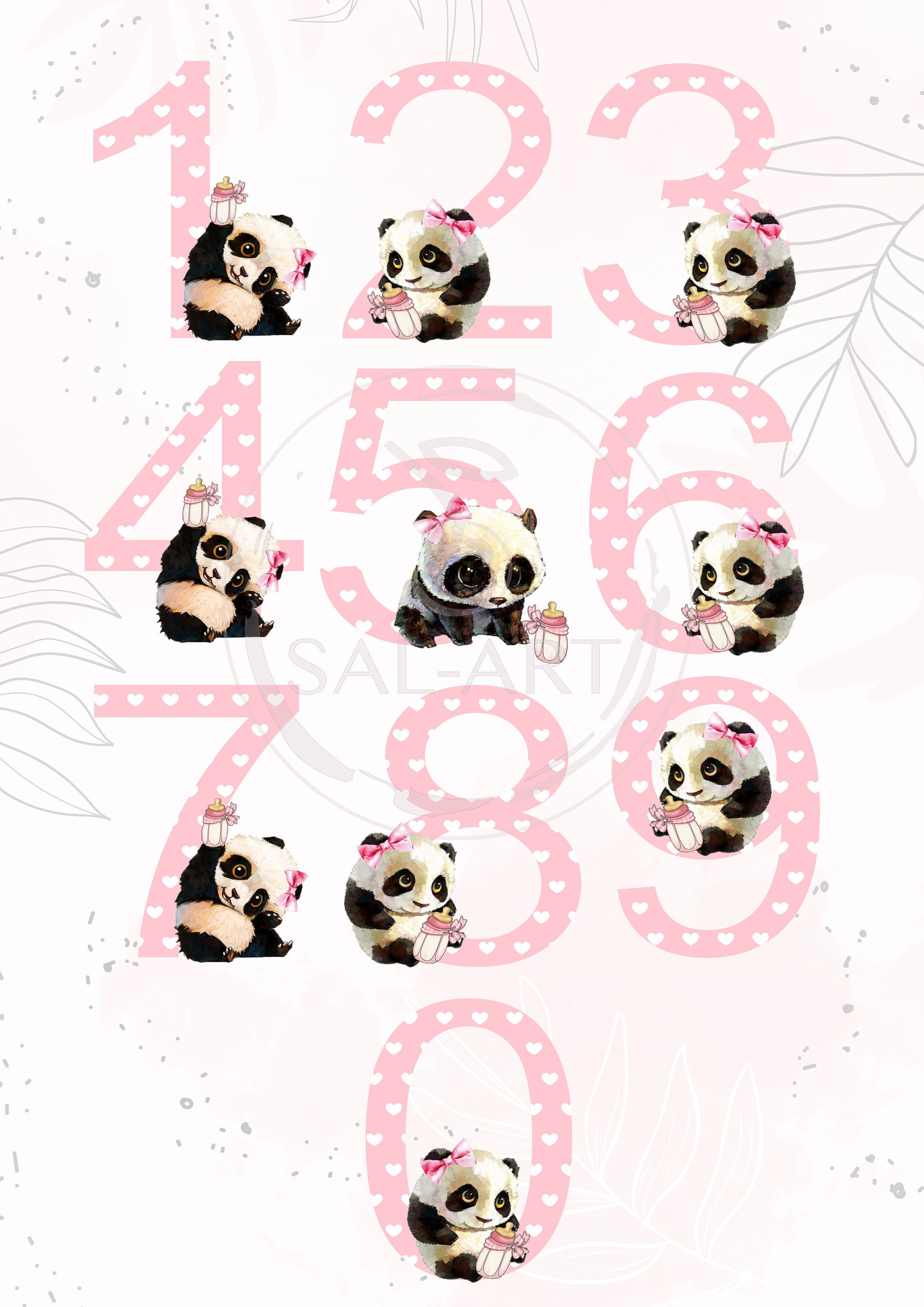 Baby Panda Numbers PND Digital Download Etsy UK