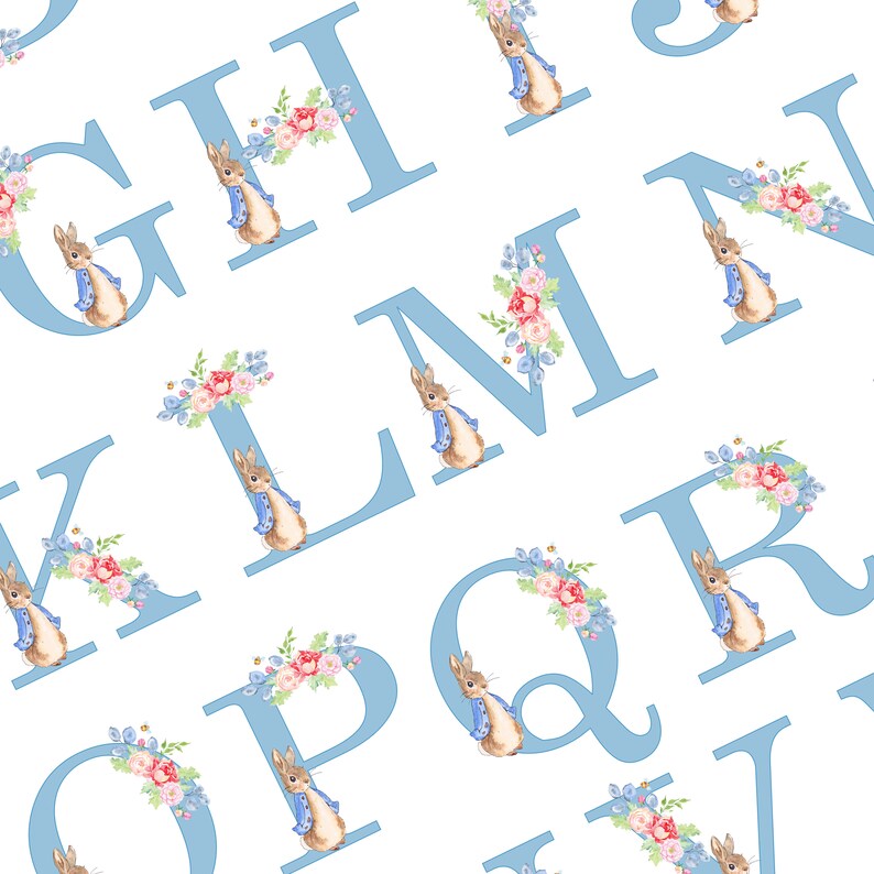 Peter Rabbit Alphabet Digital Download Clipart Letters Etsy UK