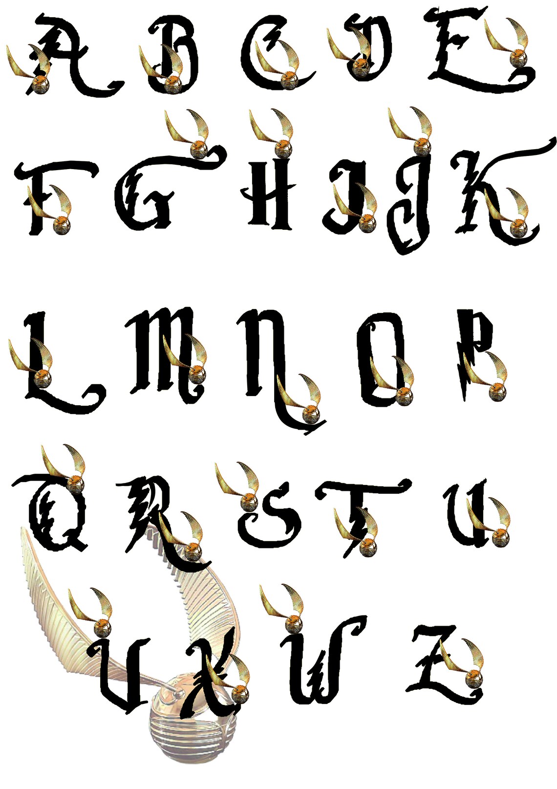 Harry potter inspired alphabet. digital download/ clipart Etsy