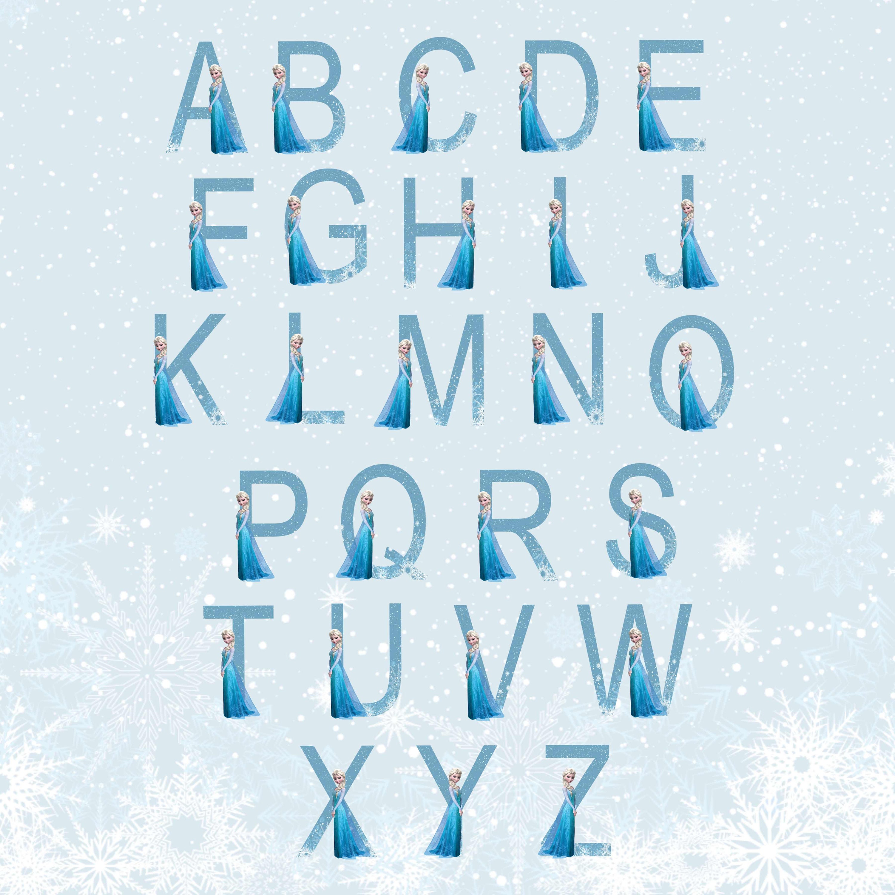Frozen Elsa Alphabet clipart digital item PNG PDF SVG Etsy