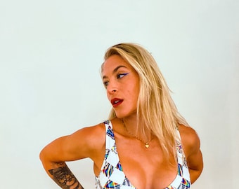 Sultry Top in Checkmate // Eco-Friendly Rave & Swim Wear // Bikini Set Available