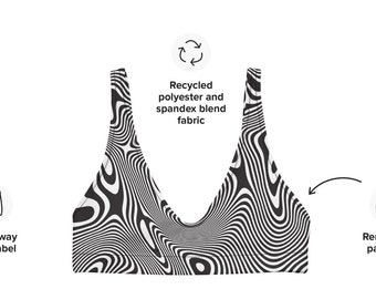 Warped Sultry Top // Eco-Friendly Rave & Swim Wear // 2 Piece Bikini Set Available