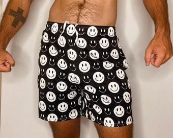 Athletic Shorts in Happiness Print // Activewear, Swimwear // Rave Festival Fashion