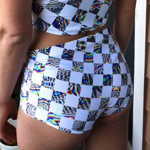 Trippy Checkmate Booty Shorts // Festival Rave Kleidung // als 2er Set erhältlich