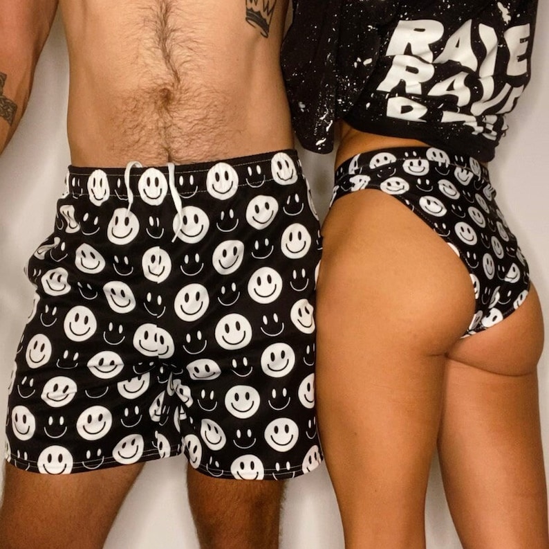 Athletic Shorts in Happiness Print // Activewear // Rave Festival Fashion image 2