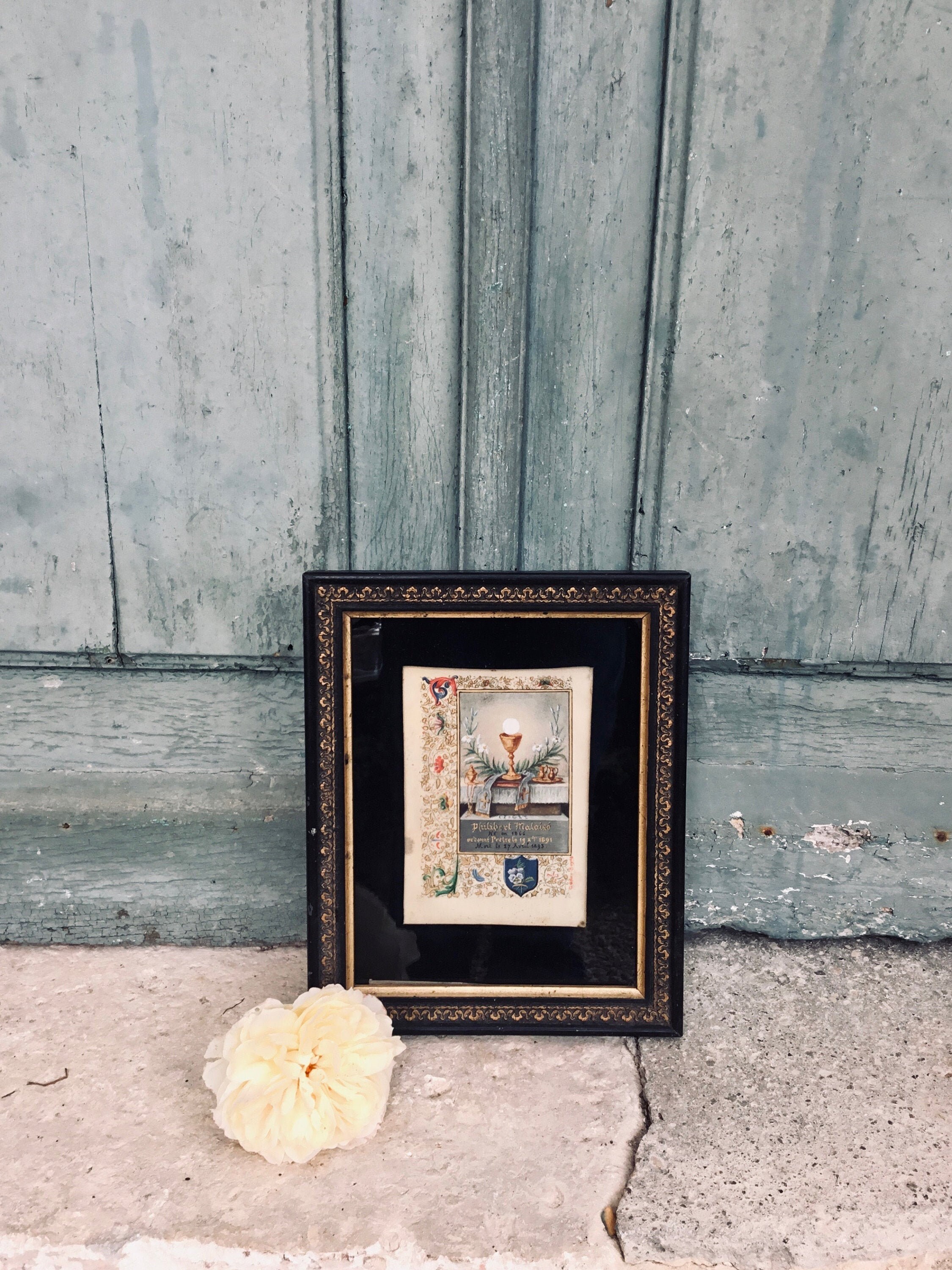 Une Belle Feuille de Mouche Français Peinte à La Main Du 19Ème Siècle, Largement Décorée et Dorée av