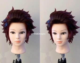 炭治郎 Tanjiro Inspired Cosplay Wig