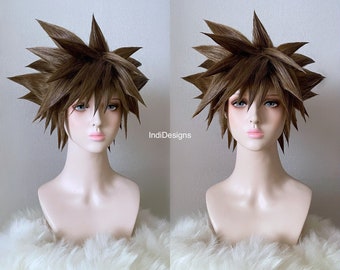 Sora Brown Spiky Cosplay wig