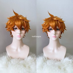 Light copper red Childe Cosplay Wig