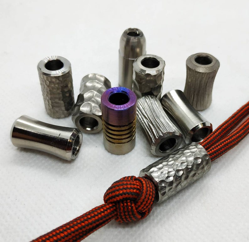 Titanium BeadsParacord Knife Lanyard Bead in Titanium Etsy