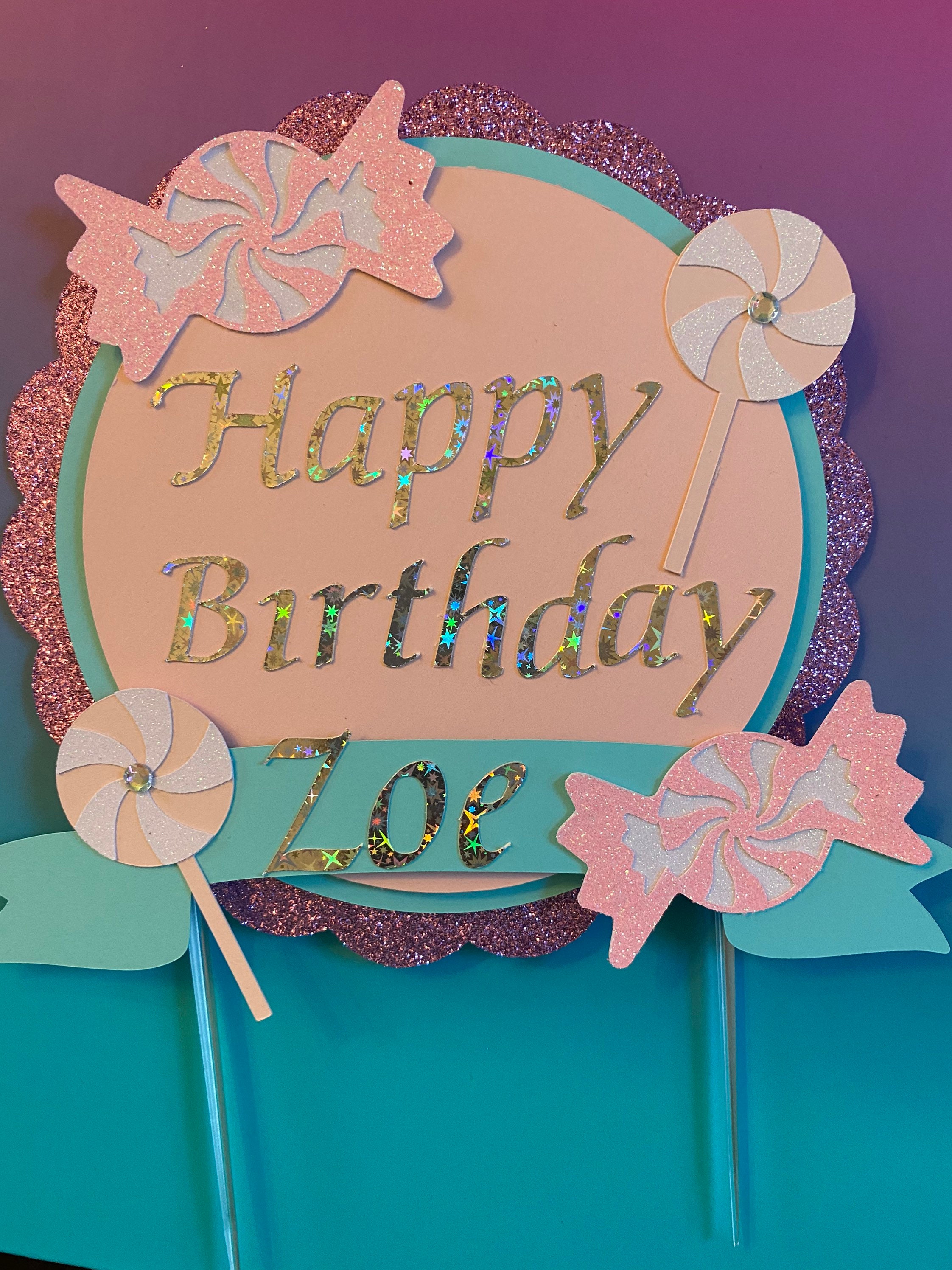 Candyland Sweets Birthday theme Cake topper