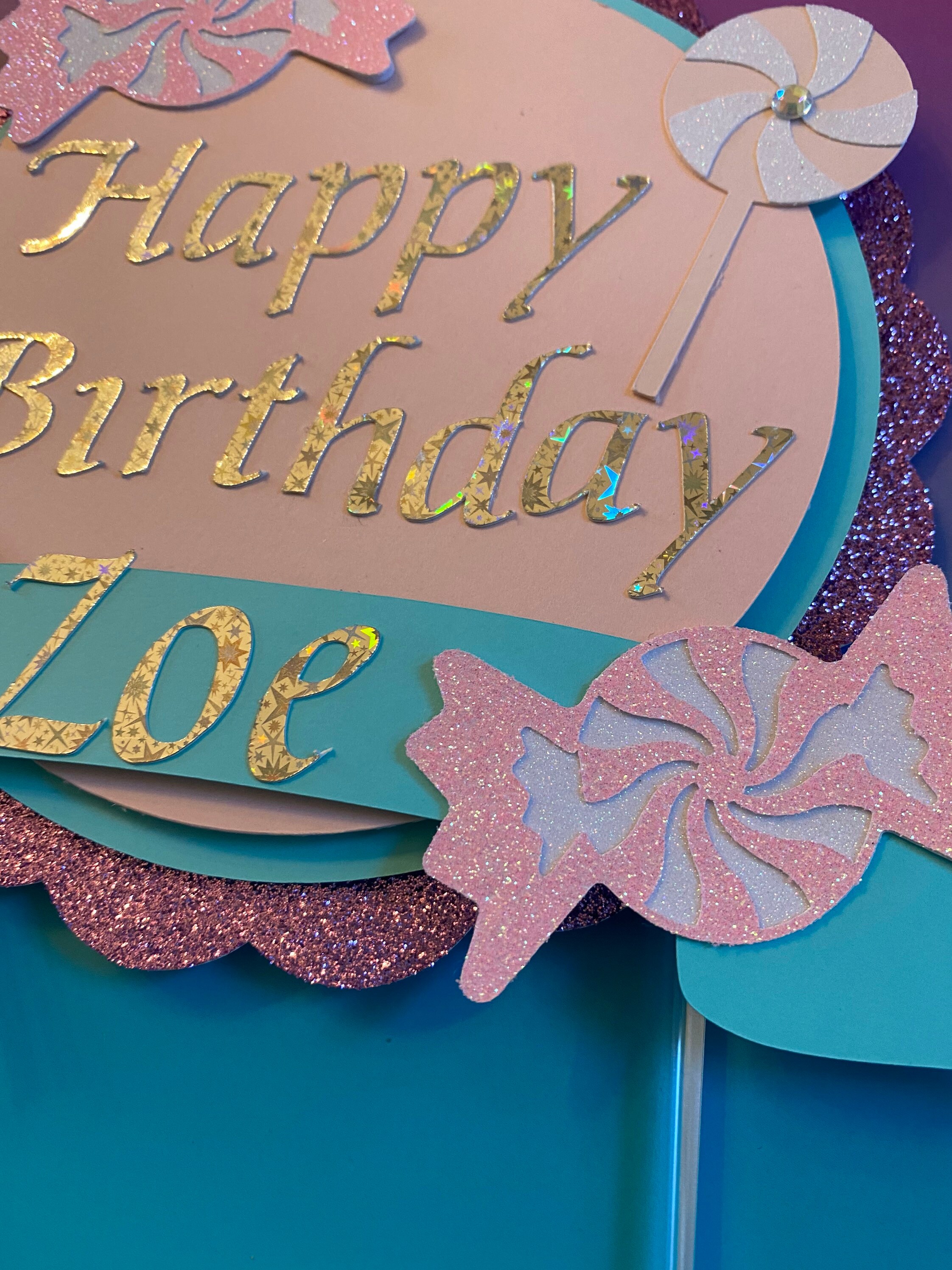 Candyland Sweets Birthday theme Cake topper