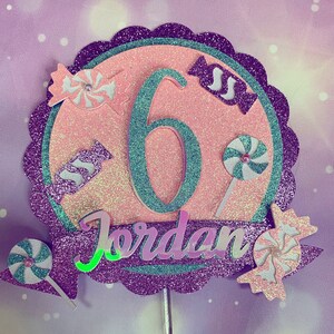 Candyland Sweets Tema de cumpleaños Cake topper