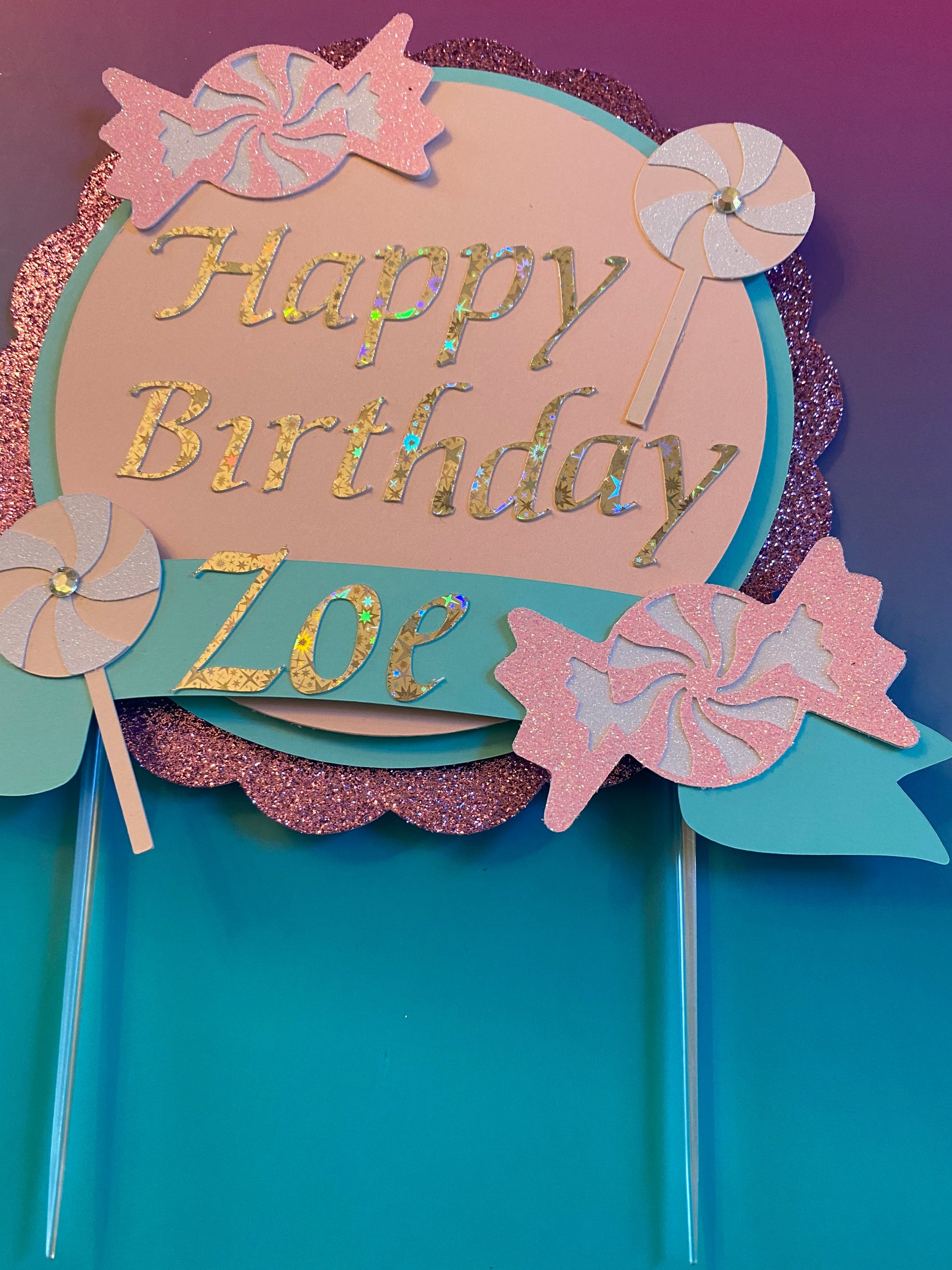 Candyland Sweets Birthday theme Cake topper