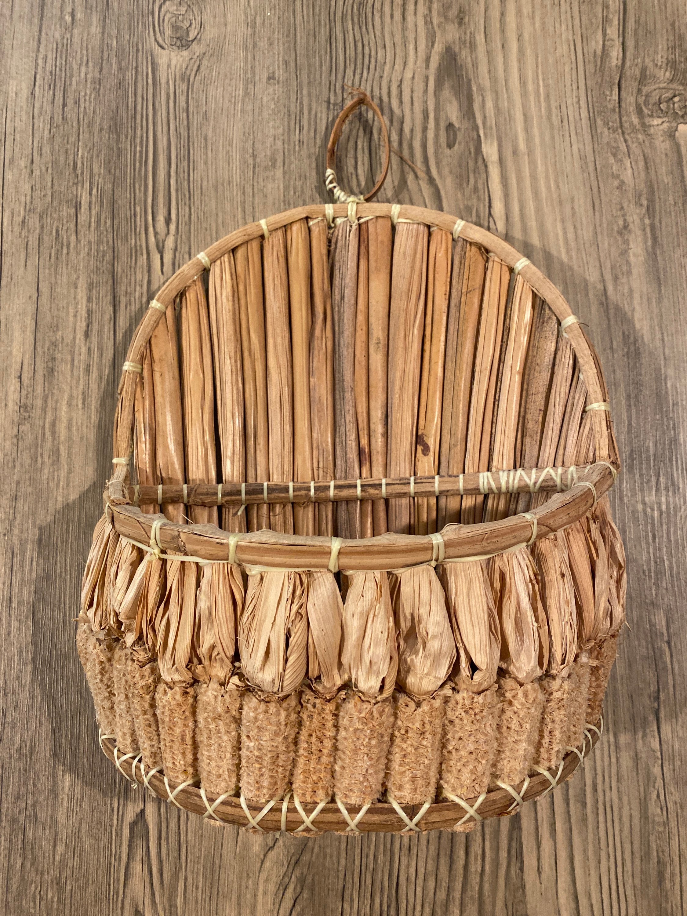 Rustic Shelf Wall Hanging Vintage Basket Wicker Basket Wall Etsy