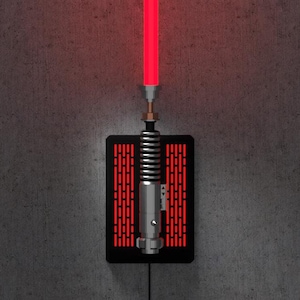 LED Lightsaber Wall Mount | Multicolor | Vertical | 4 Designs | Fits all lightsabers with blade | USB powered | App Bluetooth & IR control