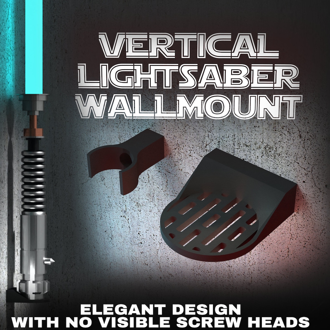 LIGHTSABER WALL MOUNT Vertical 4 Colors and Designs Suitable for All Lightsabers With or