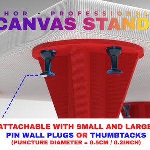 Professional CANVAS STAND THOR© height-adjustable and attachable set of 4 for acrylic pouring image 3