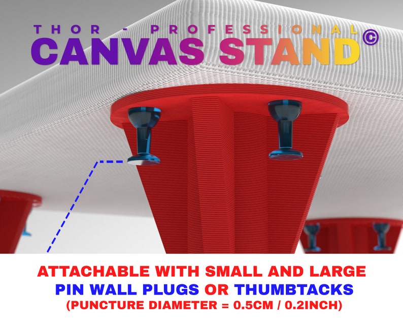 Professional CANVAS STAND THOR© height-adjustable and attachable set of 4 for acrylic pouring image 3
