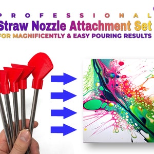 Professional Stainless Steel Straw Blow Nozzles Set of 5 | suitable for Acrylic Pouring, Bloom and Dutch Pouring and other color movements