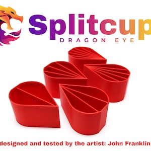 Split Cup - Dragon Eye© -  6oz & 8.5oz - with 2 to 6 Divided Compartments - Acrylic pouring tool for  extraordinary pouring results!