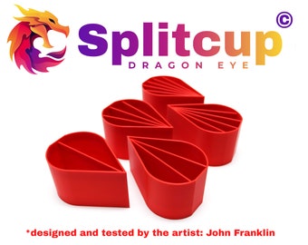 Split Cup - Dragon Eye© - 180ml & 250 ml - mit 2 bis 6 unterteilten Kammern - einzeln oder im Set - für außergewöhnliche Pouring Ergebnisse!