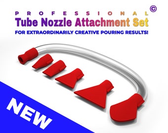 Professional TUBE-Nozzles Attachment Set of 5 | suitable for Acrylic Pouring, Bloom and Dutch Pouring and other color movements