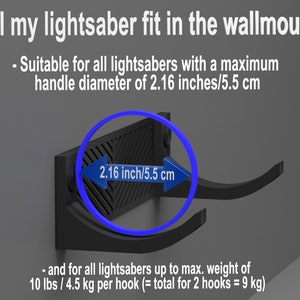 Lightsaber Wall Mount 4 Colors & Designs Suitable for all lightsabers with or without Blades Perfect Display for Your Collection image 9