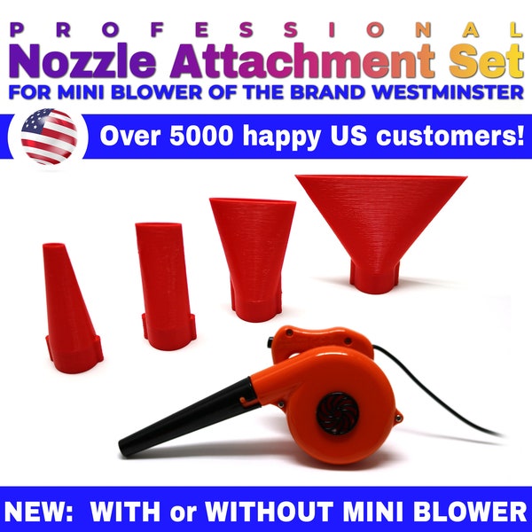 Professional Mini Blower NOZZLE ATTACHMENT | Set of 4 | for the "WESTMINSTER Mini Blower" only | suitable for bloom & dutch acrylic pouring