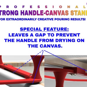 Professional HANDLE CANVAS STAND with spacers Set of 2 for the best acrylic pouring results imagem 5
