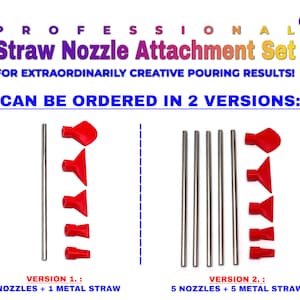 Professional Stainless Steel Straw Blow Nozzles Set of 5 suitable for Acrylic Pouring, Bloom and Dutch Pouring and other color movements imagem 5