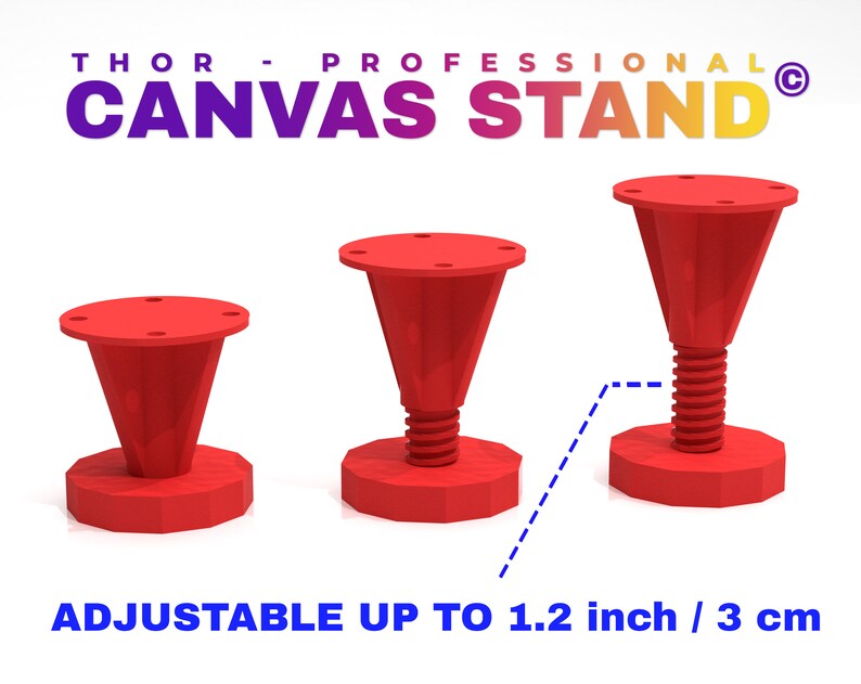 Professional CANVAS STAND THOR© height-adjustable and attachable set of 4 for acrylic pouring image 2