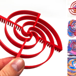 Acrylic pouring tool - Galactic spiral - red - for extraordinary pouring results!©