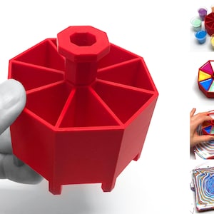 Splitcup - Acrylic Pouring cup in 360 degree shape - 8 Split cup - red - for extraordinary pouring results!©