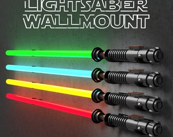 Soporte de pared para sable de luz | 4 colores y diseños | Apto para todos los sables de luz con o sin hoja | Perfecto para tu colección