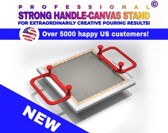 Professional HANDLE CANVAS STAND with spacers | Set of 2 | for the best acrylic pouring results!