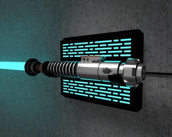 LED Lightsaber Wall Mount | Horizontal | 4 Designs | Fits all lightsabers with blade | USB powered | App Bluetooth & IR control