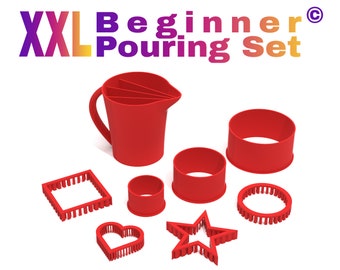 Beginner Pouring Set© - Split Cup 8.5oz + 4 molds for pouring for extraordinary pouring results!